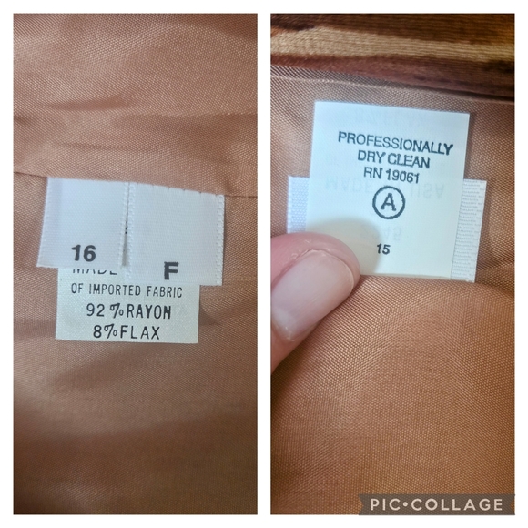 Doncaster NWT Brown & Tan Bamboo Leaf Rayon & Flax Vest Size 16 - Picture 7 of 8